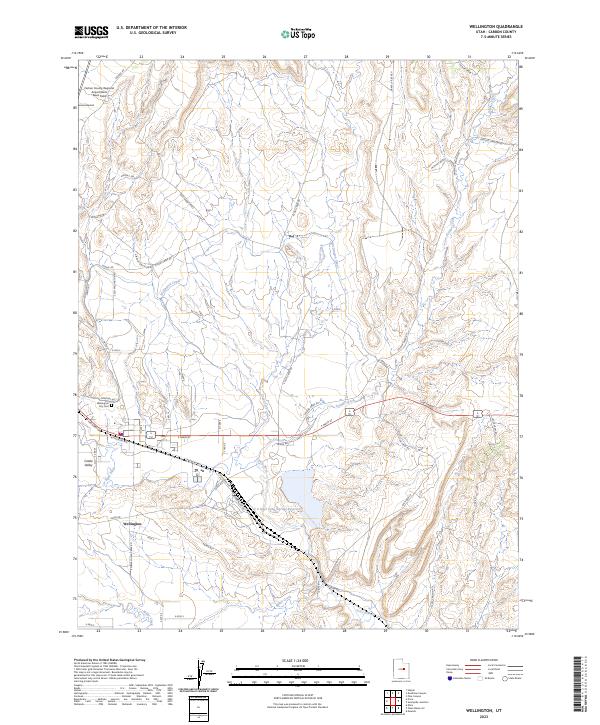 US Topo 7.5-minute map for Wellington UT