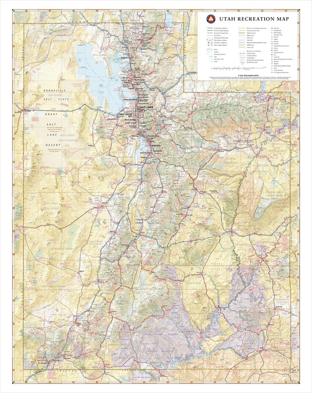 Utah Recreation Map by Benchmark Maps
