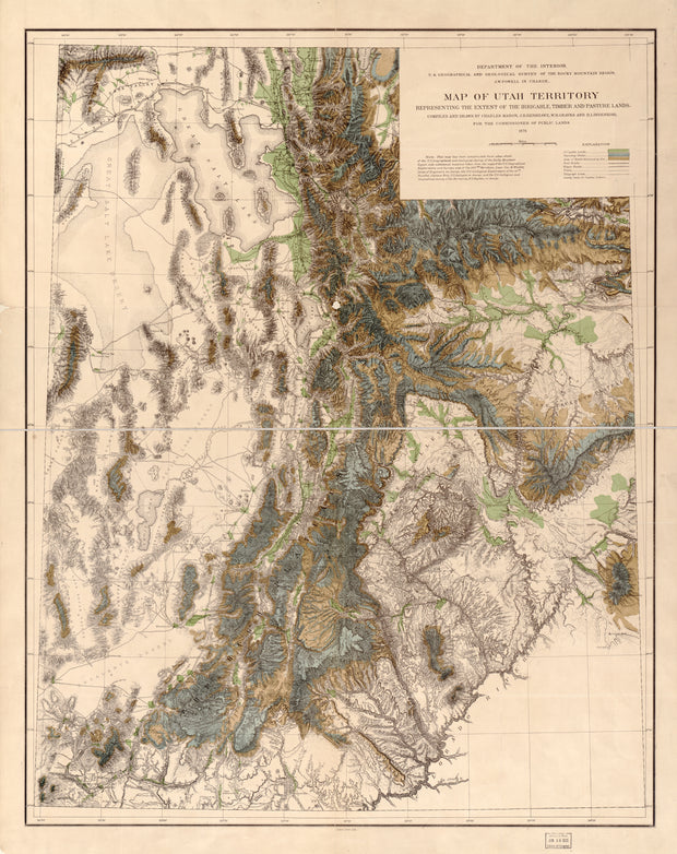 Map of Utah Territory - Irrigable, Timber and Pasture Lands, 1878