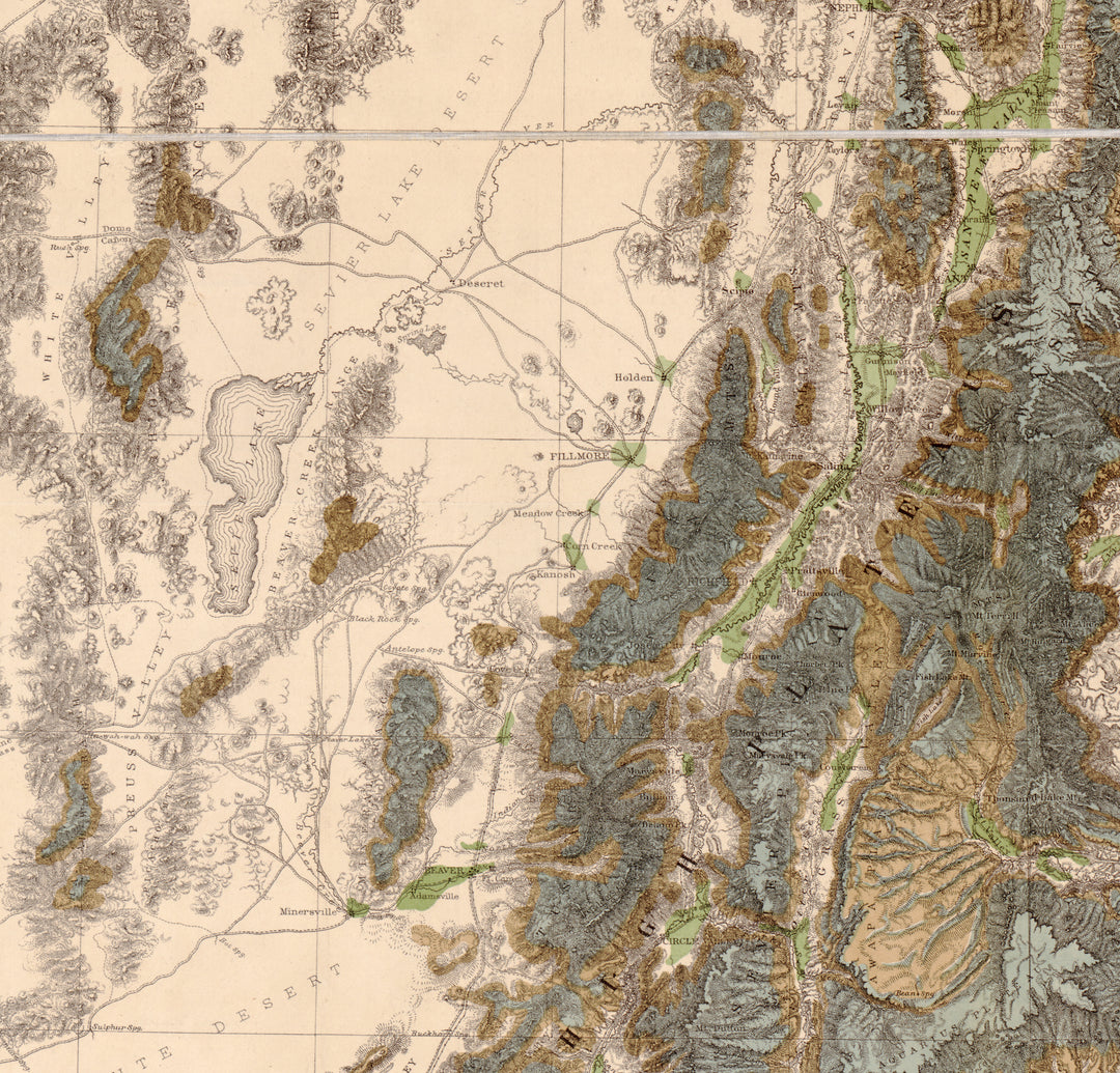 Map of Utah Territory - Irrigable, Timber and Pasture Lands, 1878