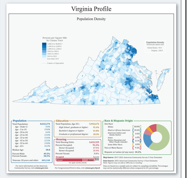 Virginia Congressional District Wall Map