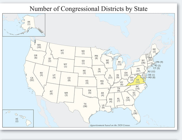 Virginia Congressional District Wall Map