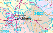 Color Cast Style Wall Map of Virginia by Market Maps