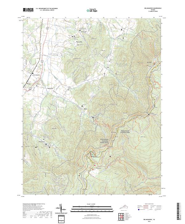US Topo 7.5-minute map for Big Meadows VA