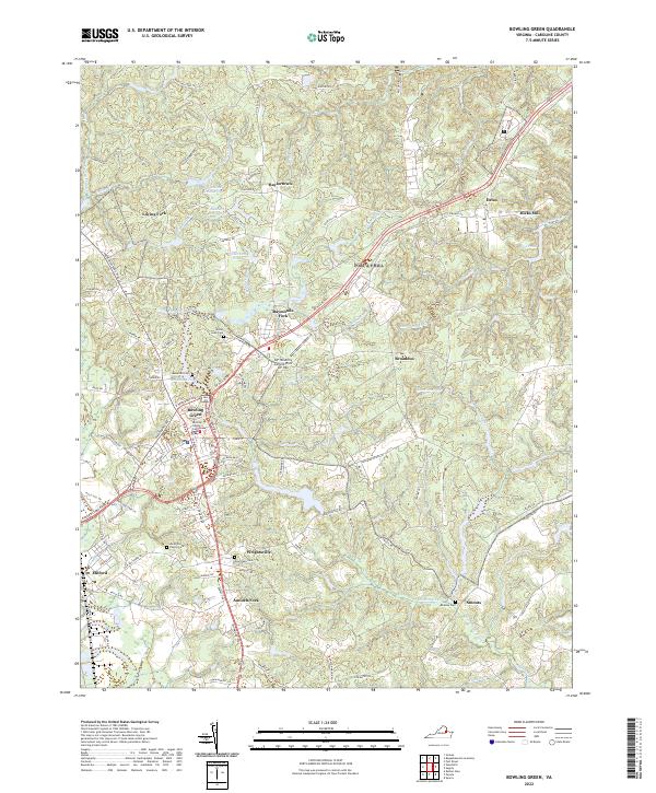 US Topo 7.5-minute map for Bowling Green VA