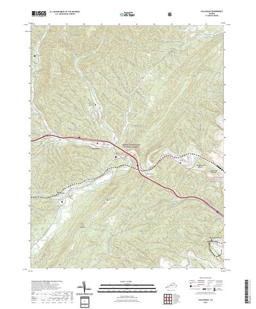 US Topo 7.5-minute map for Callaghan VA – American Map Store