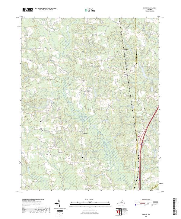 US Topo 7.5-minute map for Carson VA – American Map Store