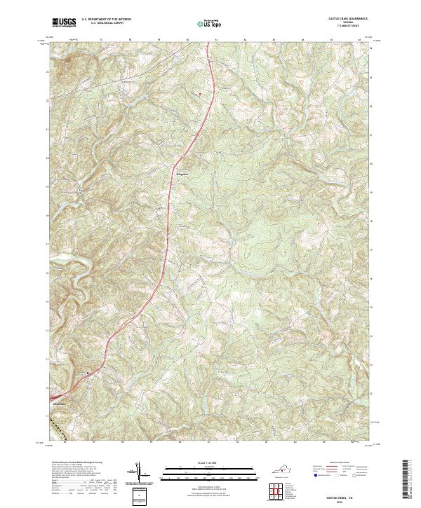 US Topo 7.5-minute map for Castle Craig VA