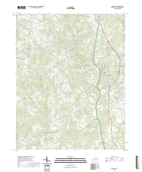 US Topo 7.5-minute map for Chatham VA
