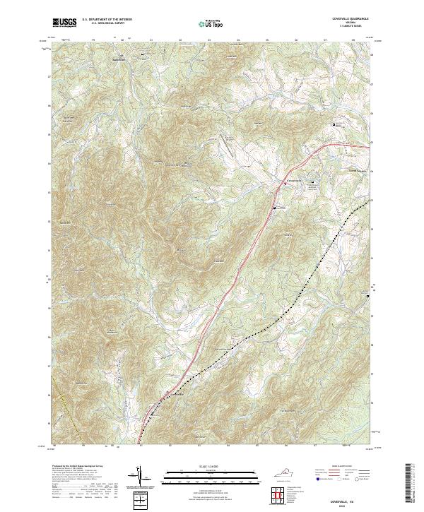 US Topo 7.5-minute map for Covesville VA