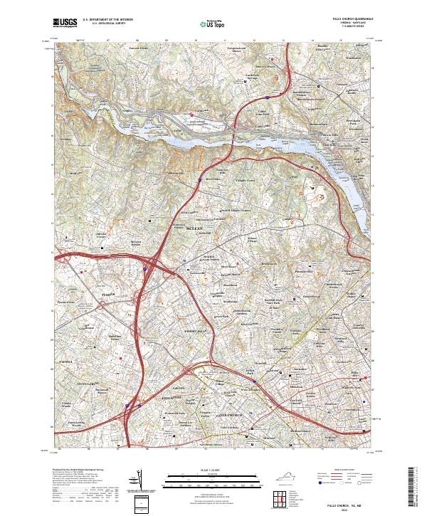 US Topo 7.5-minute map for Falls Church VAMD