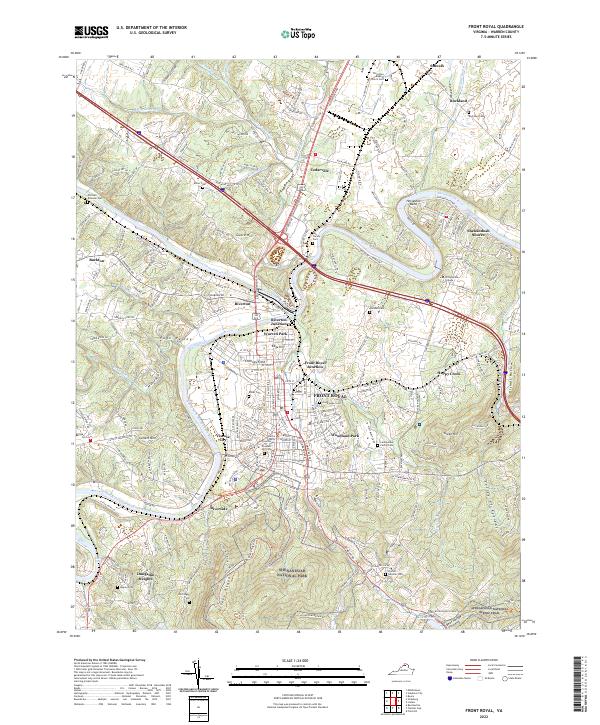 US Topo 7.5-minute map for Front Royal VA – American Map Store