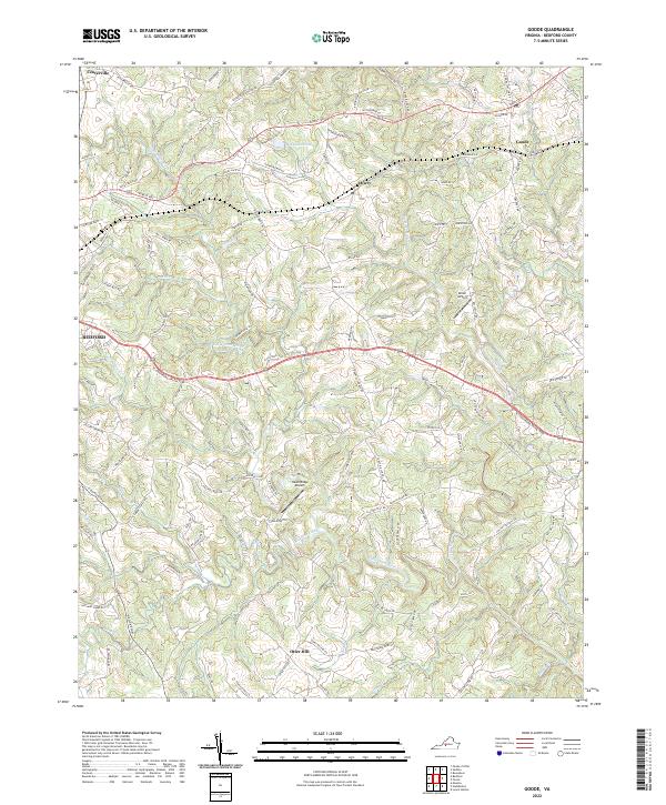 US Topo 7.5-minute map for Goode VA – American Map Store