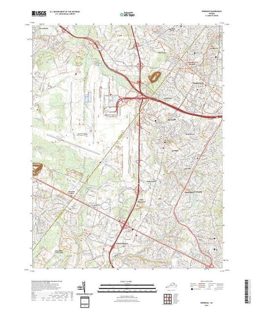 US Topo 7.5-minute map for Herndon VA – American Map Store
