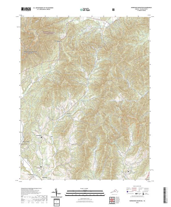 US Topo 7.5-minute map for Horseshoe Mountain VA