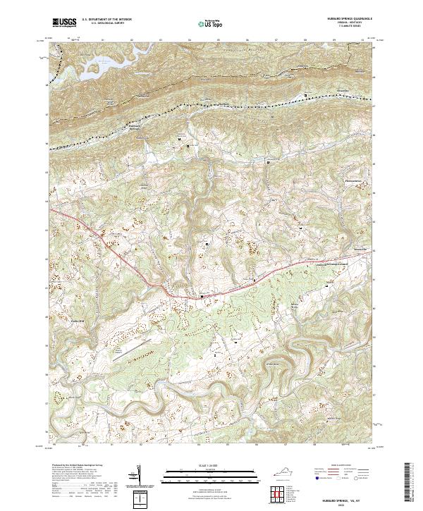US Topo 7.5-minute map for Hubbard Springs VAKY – American Map Store