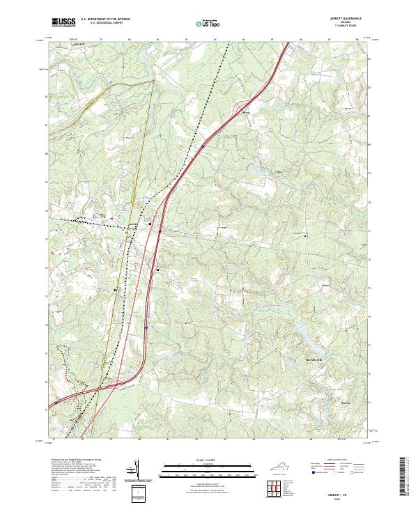 US Topo 7.5-minute map for Jarratt VA