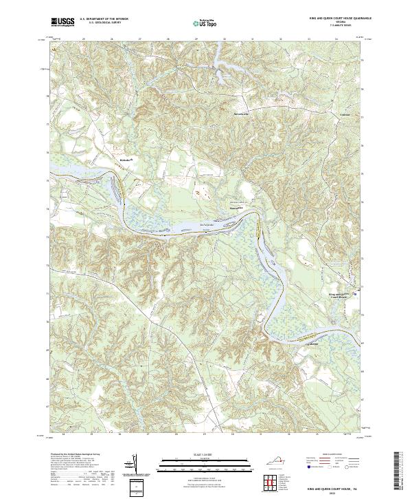 US Topo 7.5-minute map for King And Queen Court House VA