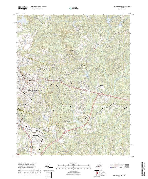 US Topo 7.5-minute map for Martinsville East VA