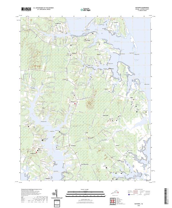 Mathews Rd. Map US Topo 7.5-minute map for Mathews VA – American Map Store