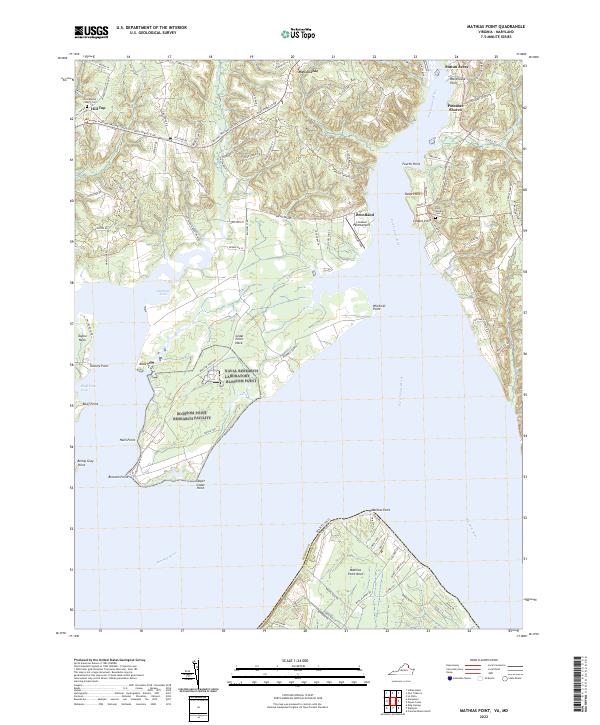 US Topo 7.5-minute map for Mathias Point VAMD – American Map Store