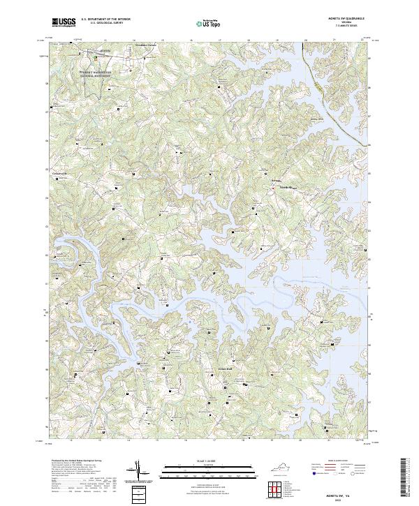 US Topo 7.5-minute map for Moneta SW VA – American Map Store