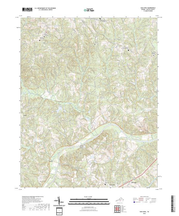 US Topo 7.5-minute map for Oak Level VA