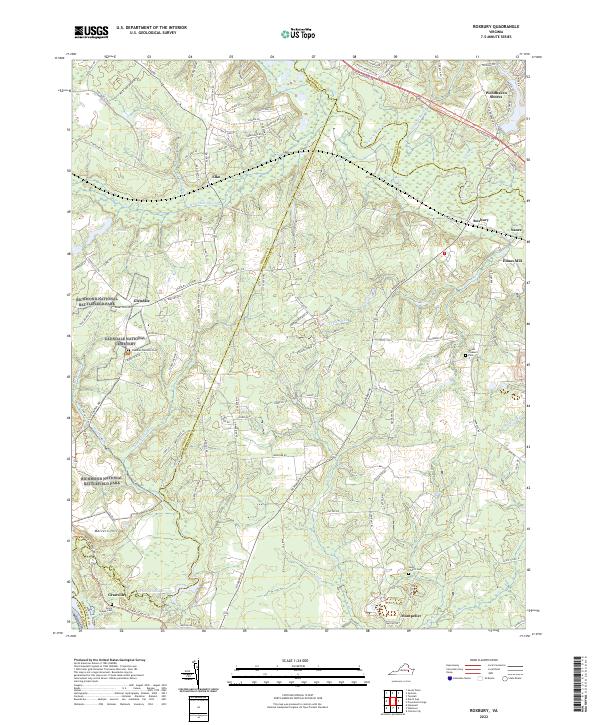 US Topo 7.5-minute map for Roxbury VA