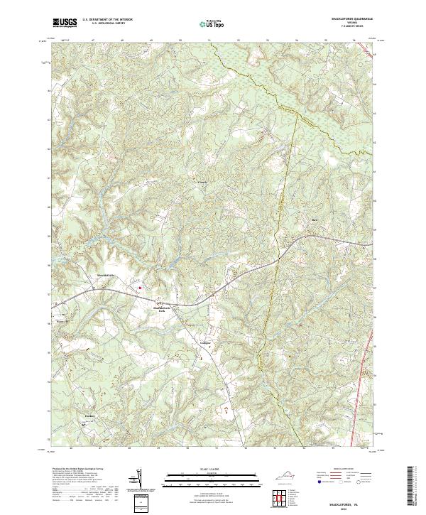 US Topo 7.5-minute map for Shacklefords VA
