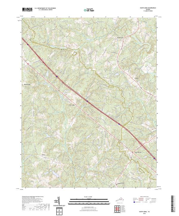 US Topo 7.5-minute map for South Anna VA