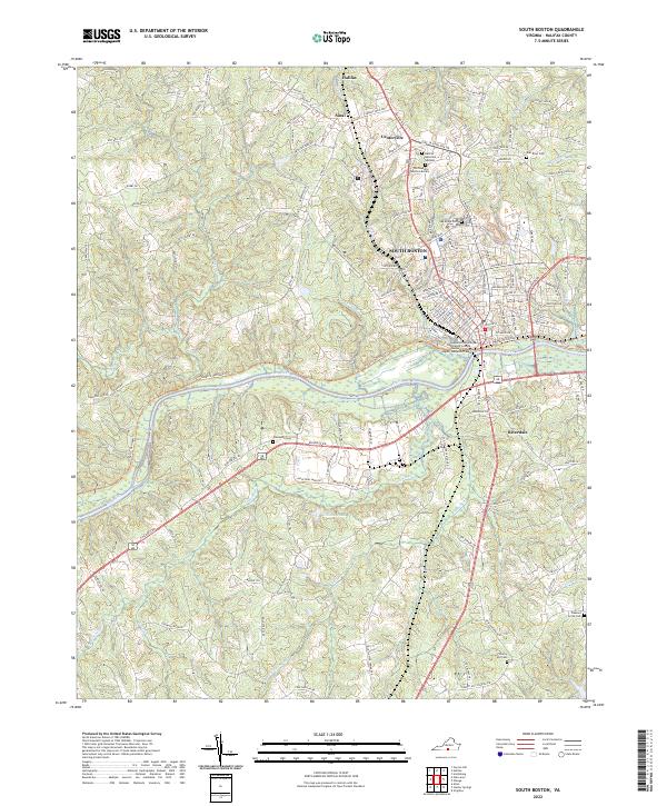 US Topo 7.5-minute map for South Boston VA
