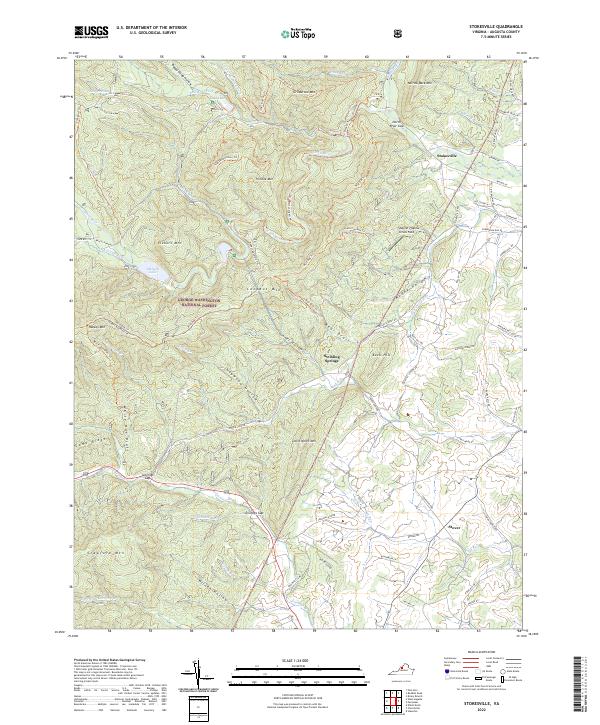 US Topo 7.5-minute map for Stokesville VA – American Map Store
