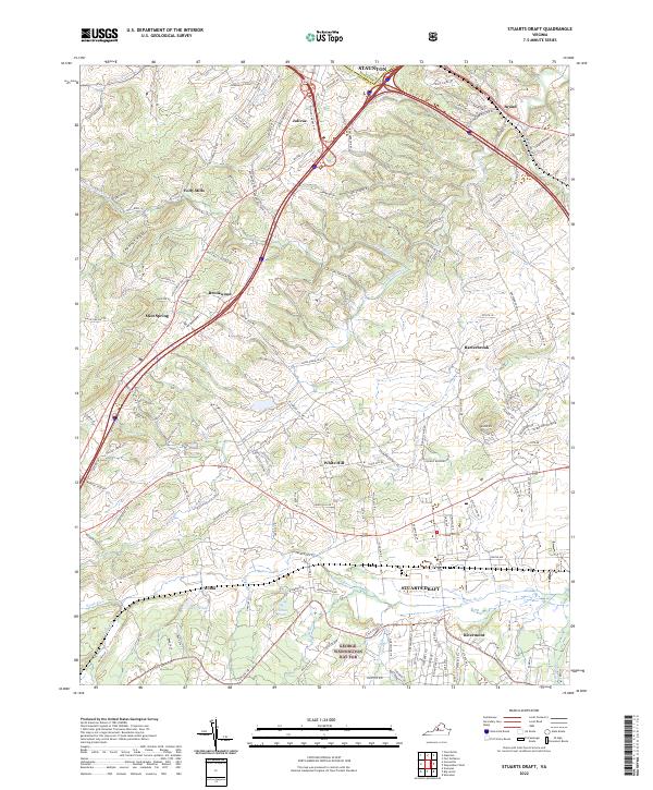 US Topo 7.5-minute map for Stuarts Draft VA