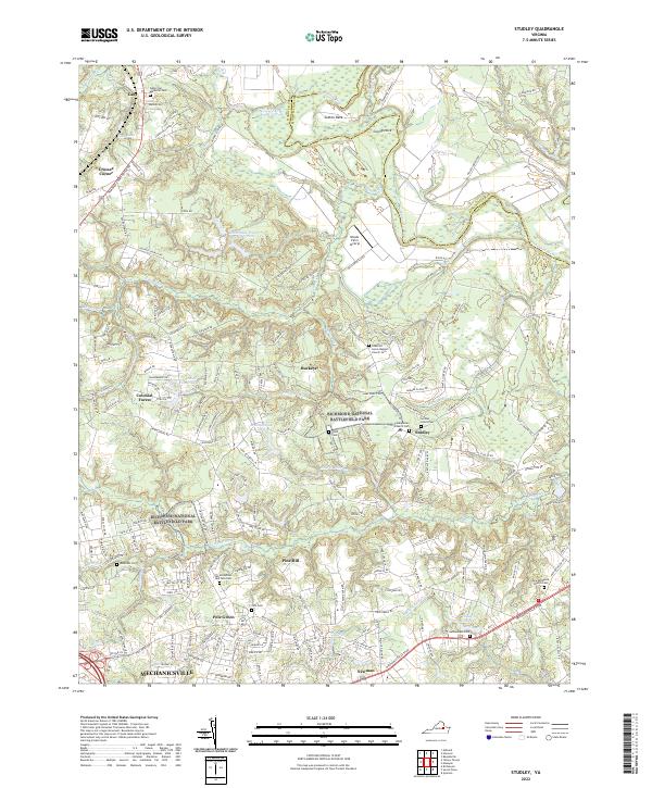 US Topo 7.5-minute map for Studley VA – American Map Store