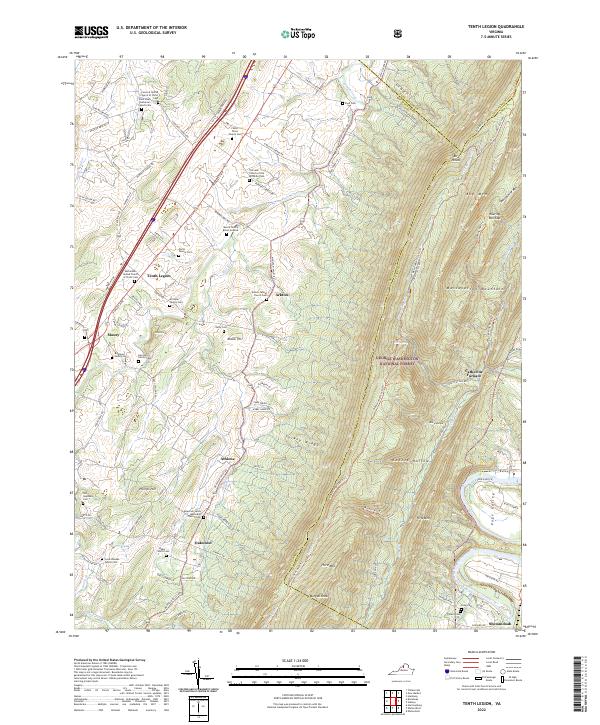 US Topo 7.5-minute map for Tenth Legion VA