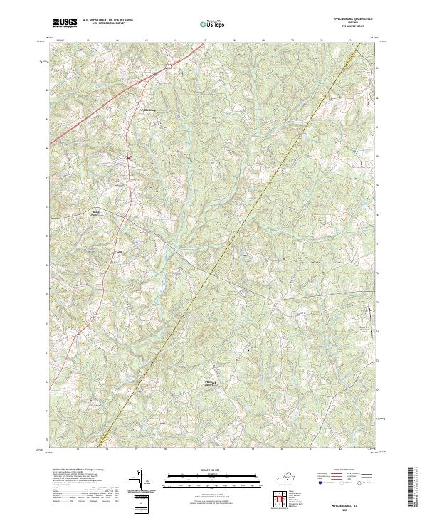 US Topo 7.5-minute map for Wylliesburg VA – American Map Store