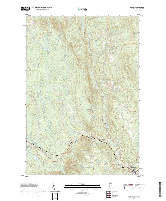 US Topo 7.5-minute map for Bloomfield VTNH – American Map Store