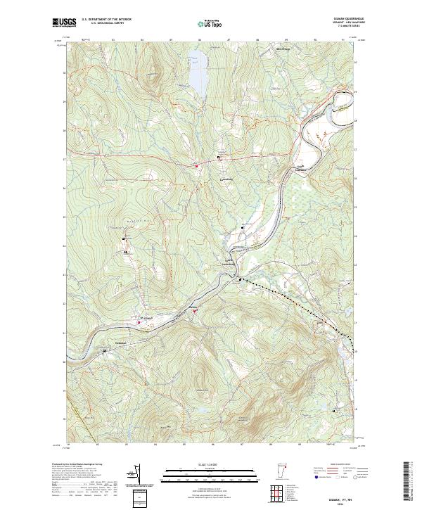 US Topo 7.5-minute map for Gilman VTNH – American Map Store