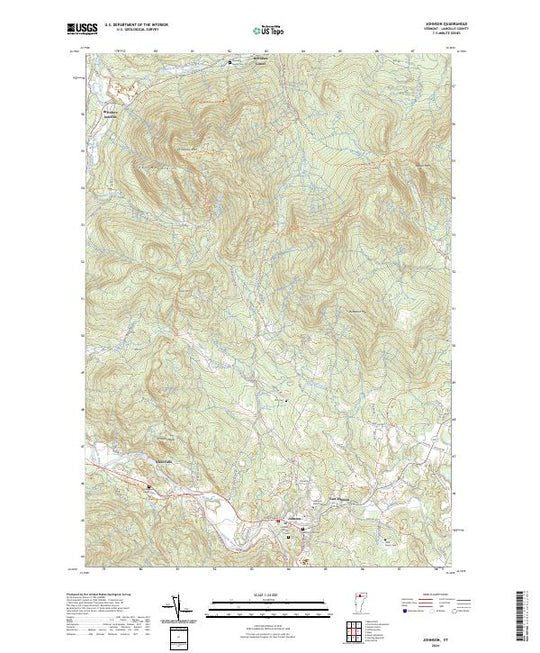 US Topo 7.5-minute map for Johnson VT – American Map Store