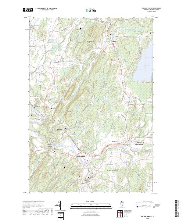 US Topo 7.5-minute map for Sheldon Springs VT – American Map Store