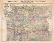 Township and County Map of Washington, 1889