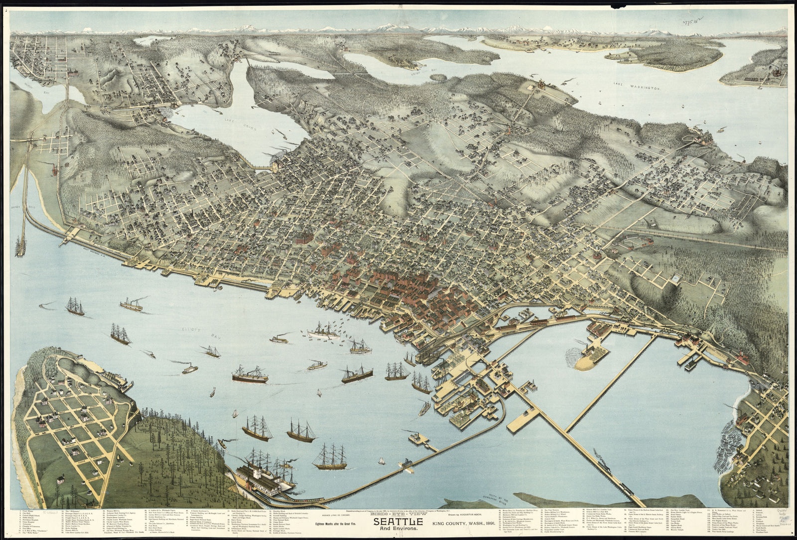Bird's Eye View of Seattle & Environs, 1891
