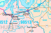 Color Cast Style Wall Map of Washington by Market Maps