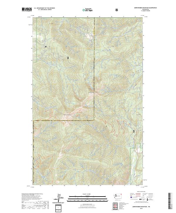 US Topo 7.5-minute map for Abercrombie Mountain WA