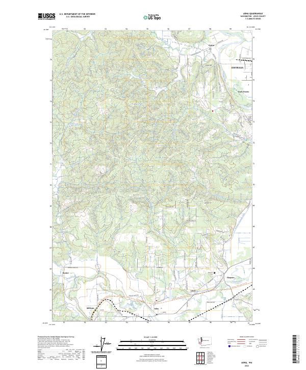 US Topo 7.5-minute map for Adna WA