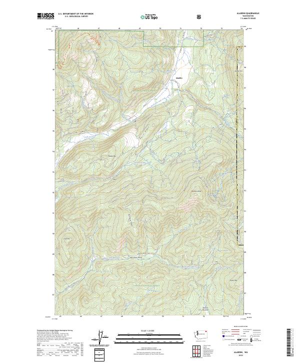 US Topo 7.5-minute map for Aladdin WA