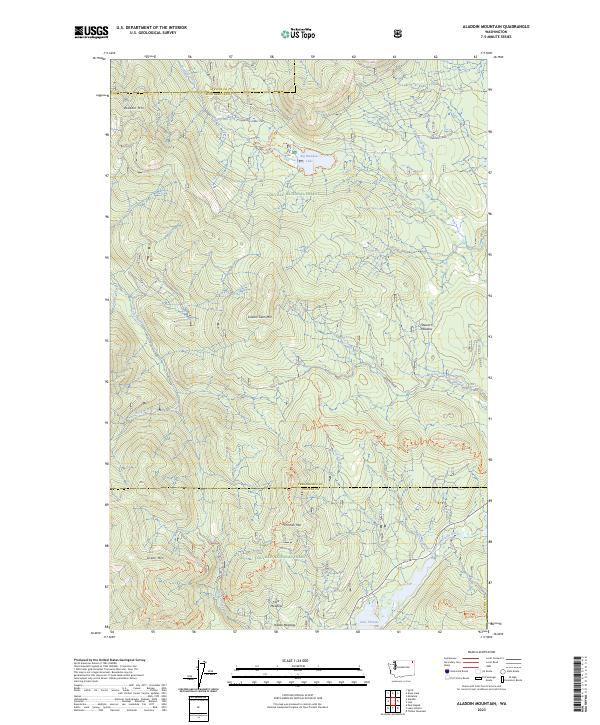 US Topo 7.5-minute map for Aladdin Mountain WA