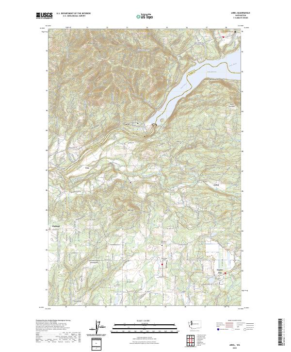 US Topo 7.5-minute map for Ariel WA