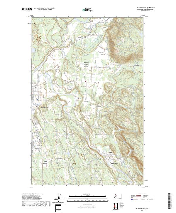 US Topo 7.5-minute map for Arlington East WA