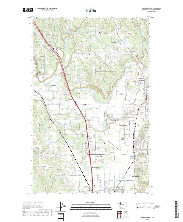 US Topo 7.5-minute map for Arlington West WA